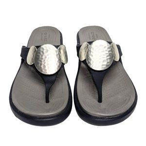 CROCS - Womens Sanrah Embellished Wedge Flip size 7